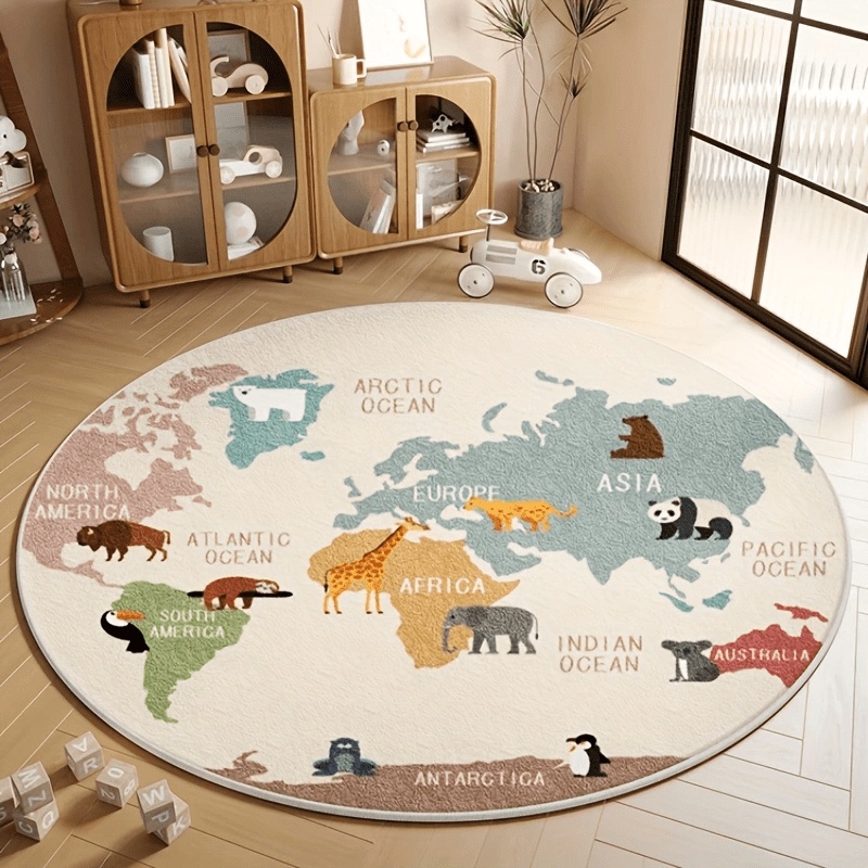 Commercial Printing Services - Nieuwste 2D ronde tapijt cartoon wereldkaart