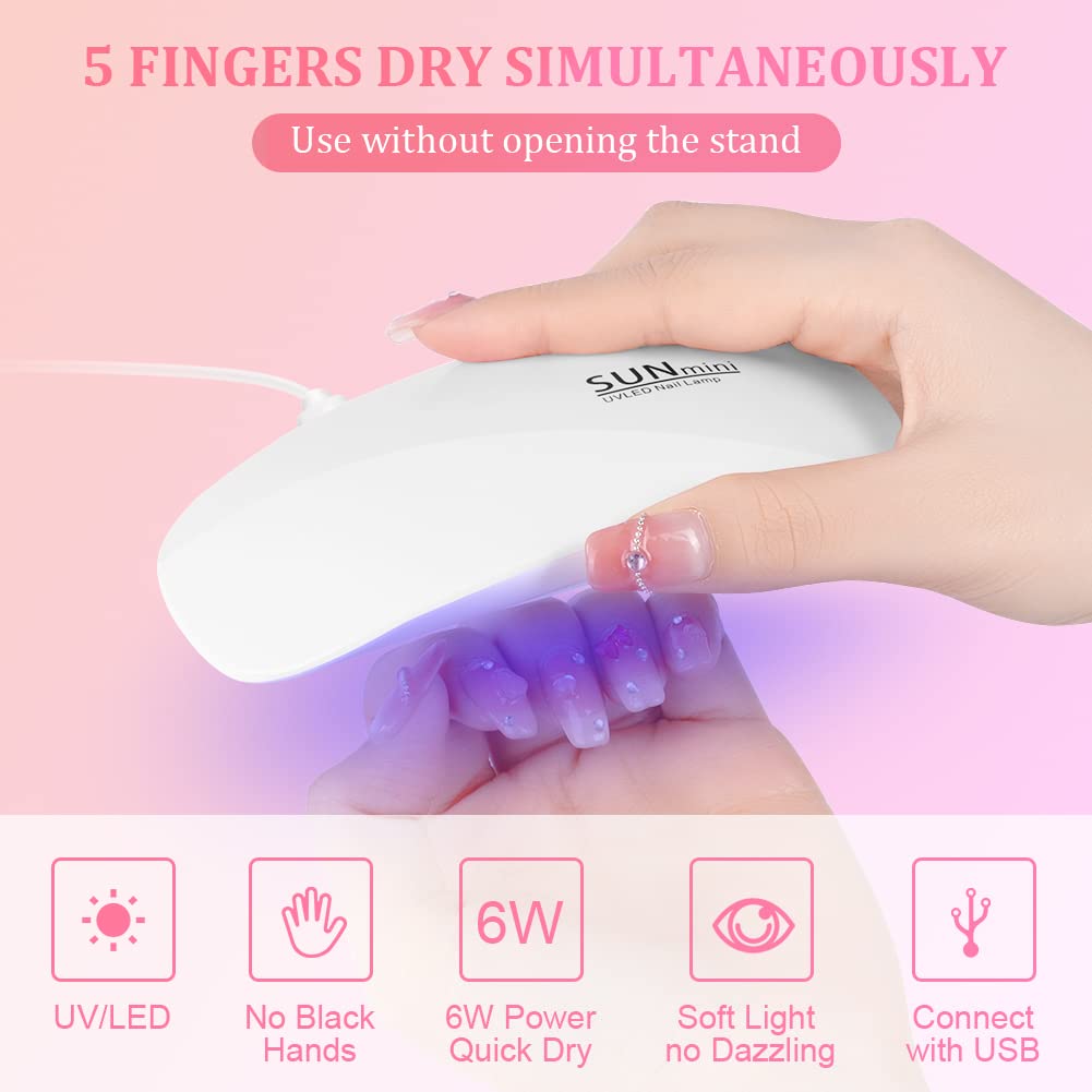 Draagbare 6 LED UV nagellamp 6 - Uv Led Lamp Printer recensie en prijs